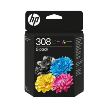 Hp 308 Negro + Color Pack De 2 Cartuchos De Tinta Originales - 6l6s6ue